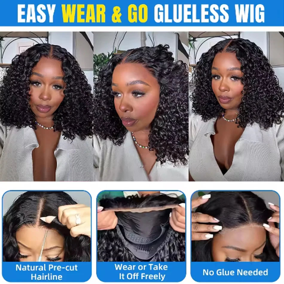 Glueless Wigs Human Hair Wear And Go Kinky Curly Lace Frontal 100% Human Hair Perruque Cheveux Humains OnSale Brazilian Raw Hair