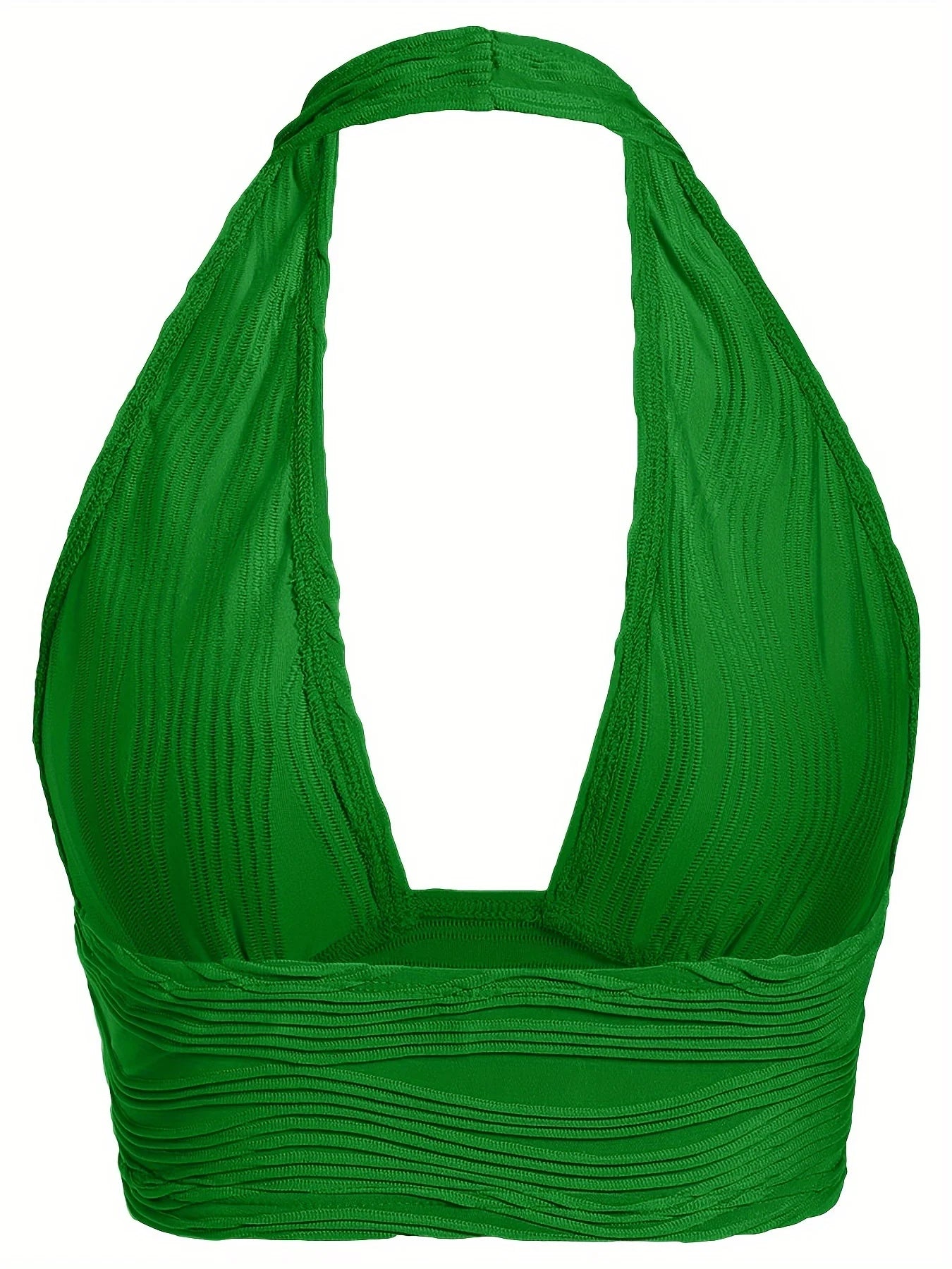 Sexy Crop Tops for Women Deep V Neck Back Cutout Sleeveless Plunge Racerback Tank Cropped Top