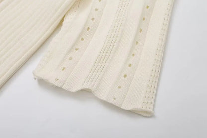 Elegant Knit Dress For Women White Slim O-neck Single Breasted Short Sleeve Long Dresses Female 2025 Spring Fashion Lady Robe