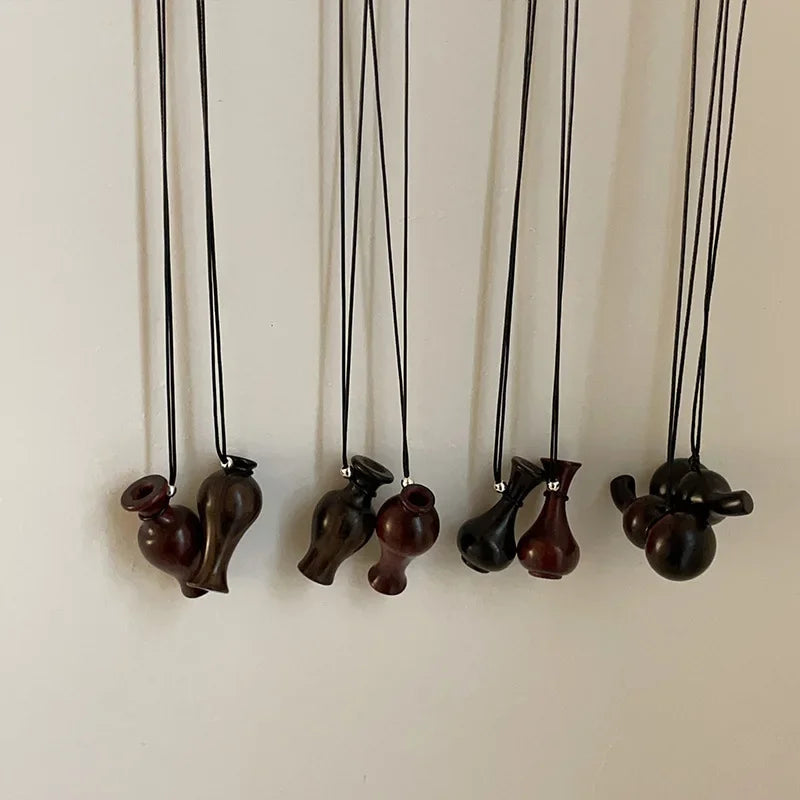 Wooden Pendant Necklace Female Fashion Sweater Chain