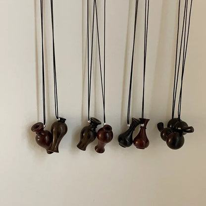 Wooden Pendant Necklace Female Fashion Sweater Chain