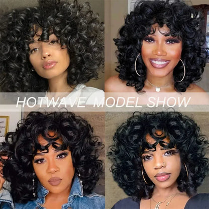 Short Bouncy Curly Human Hair Bundles 100% Human Hair Weft Brazilian Hair Weave Bundle Cheap short deep loose ocean wave bundles