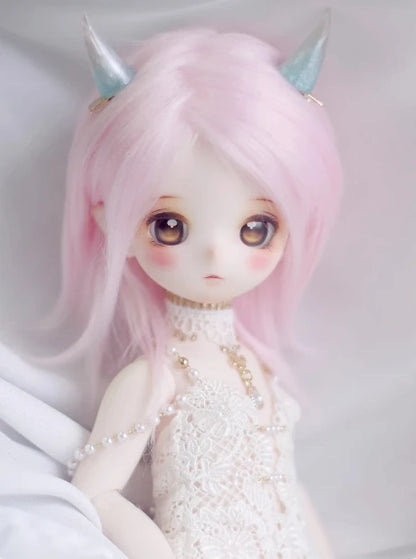 D09-P389 children handmade toy   1/12 1/8 1/6 1/4 1/3 MSD bjd doll wig red blue pink black DIY long straight hair 1pcs