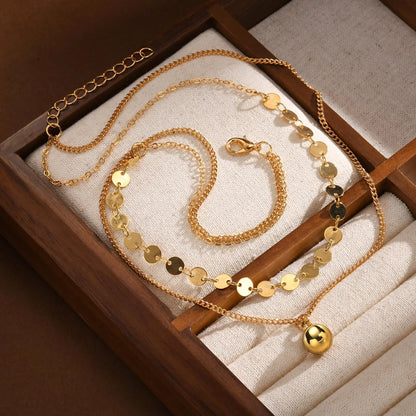 Layered Necklaces for Women Trendy, Bohe Ball Pendant,Chain Choker Necklaces, Non Tarnish Jewelry Gifts