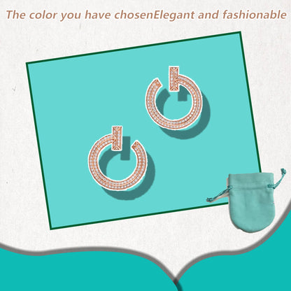 T design diamond studded round earrings made of pure silver S925, delicate and elegant temperament earrings T series gift