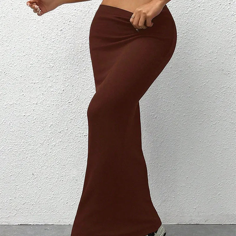 Sexy Women's Skirt Summer Solid New Streetwear Fashion Casual Slim Versatile Female Straight Skirt Elegant Simple Knitted Skirt