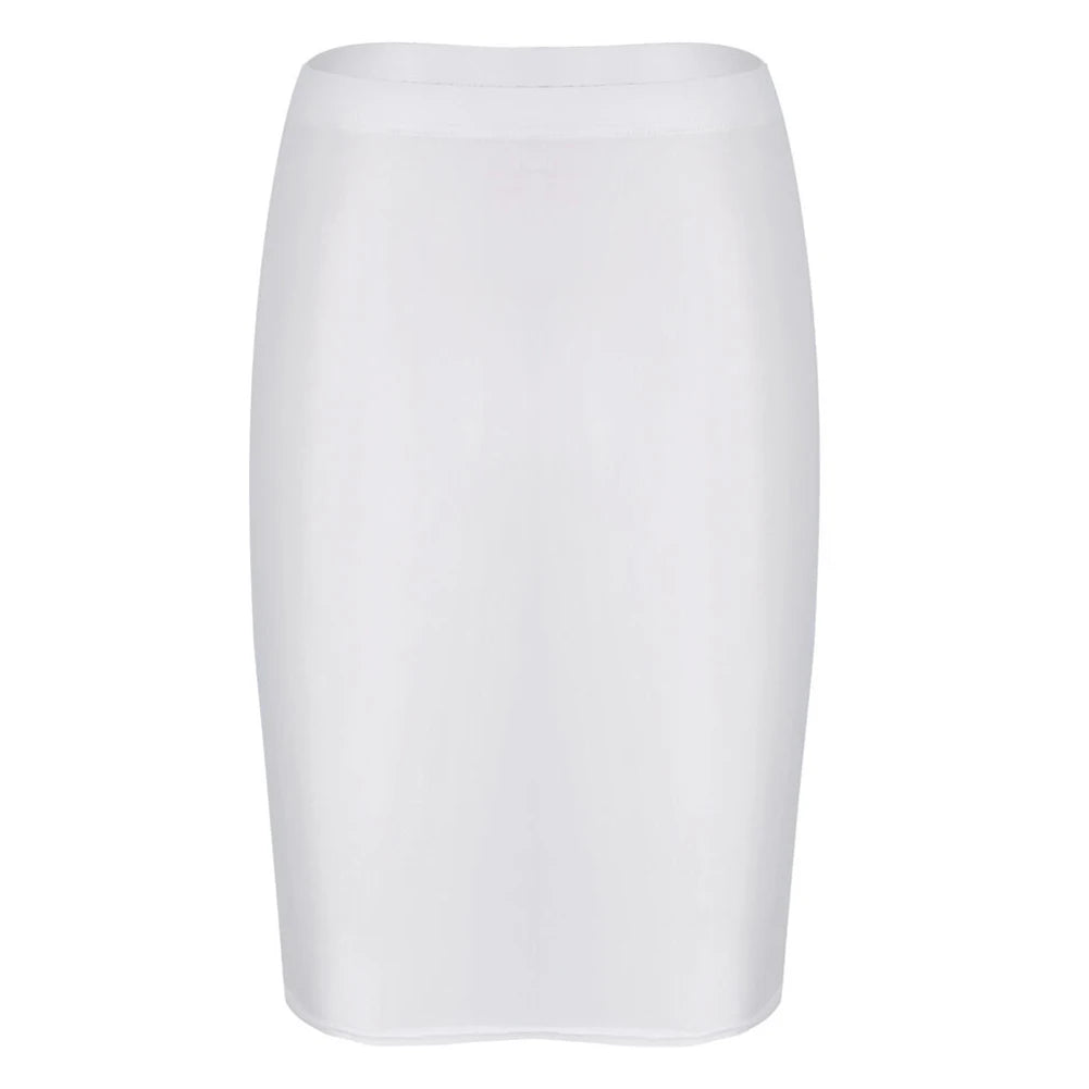 Mini Skirts Skirt For Women Autumn Bodycon Clubwear Glossy Shiny Stretchy Summer Tight Fitting High Waist Knee-length