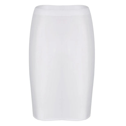 Mini Skirts Skirt For Women Autumn Bodycon Clubwear Glossy Shiny Stretchy Summer Tight Fitting High Waist Knee-length