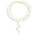 2025 New Long Necklace for Women Y Lariat Shaped Disc Choker Sexy Multilayer Sequins Chain Tassel Bling Cz Pendant Necklace