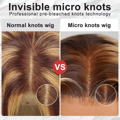 Glueless Highlight Wigs Human Hair 7X5 P4/27 Ombre Body Wave Lace Front Wigs Human Hair Pre Plucked Pre Cut For Black Women