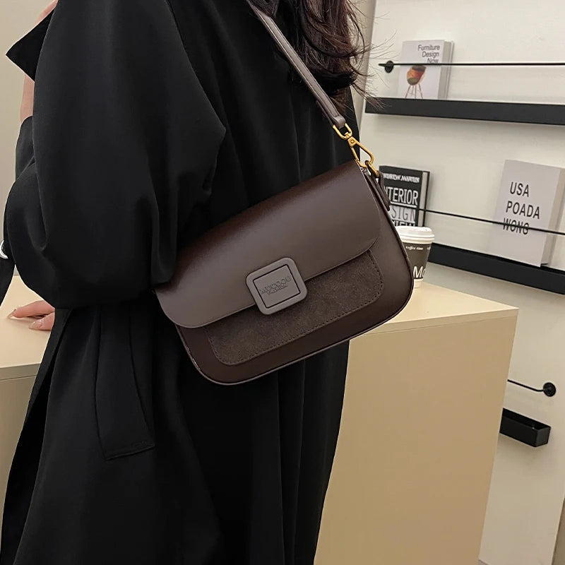 Women's Bag 2025 Autumn and Winter Simple Fashion Small Square Bag Korean Style High-Grade Fashion All-Match Casual Shoulder Bag