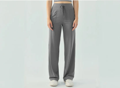 Yoga Pants Women Wide Leg Pants with Pockets High Waist Stretch Work Dress Pants Buttery Soft Casual Lounge Sweatpants Comfy