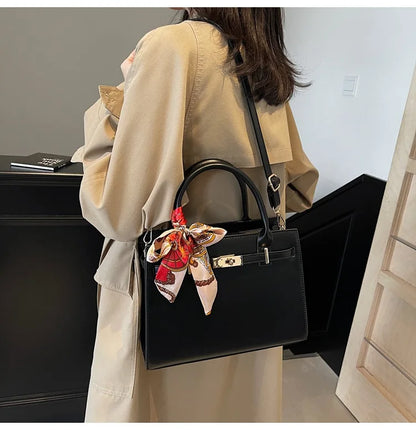 2025 New! Women's Red Tote Bag - Light Luxury, Large Capacity, Elegant Design, Versatile for Work & Party, Premium PU Leather