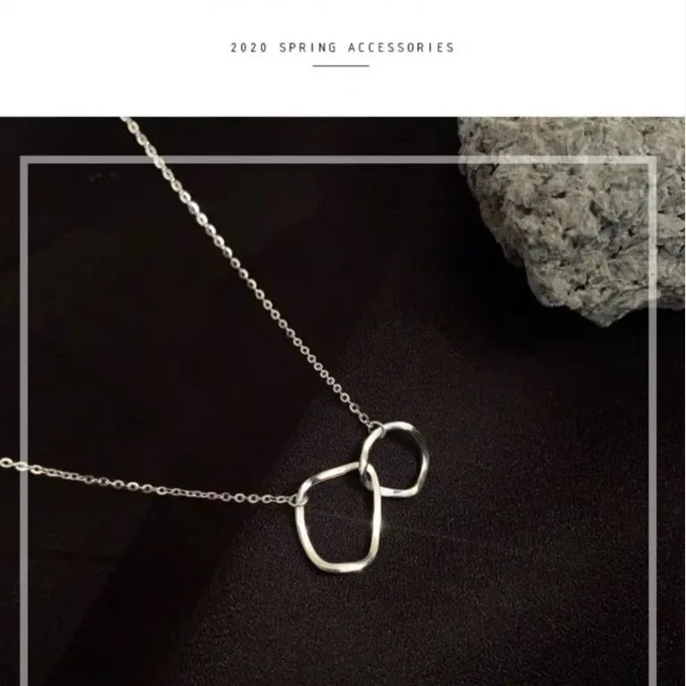 Two Round Shaped Necklaces Female Exquisite Geometric Women Chain Choker Neck Necklace Birthday Gift For Ladies Fashion Jewelry