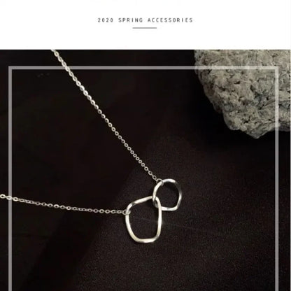 Two Round Shaped Necklaces Female Exquisite Geometric Women Chain Choker Neck Necklace Birthday Gift For Ladies Fashion Jewelry