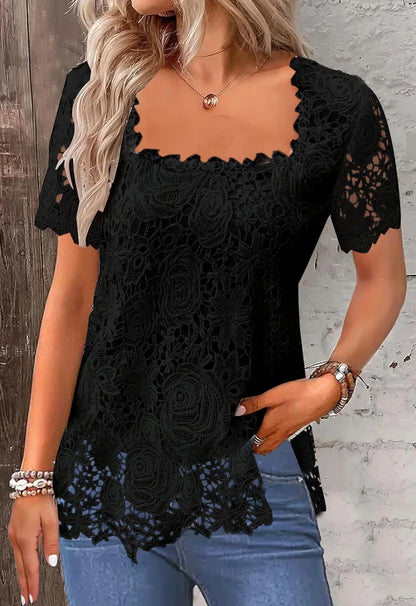 Tops Tees T-Shirts Fashion Clothes Vintage Shirts for Women Clothing Streetwear Lace Harajuku Casual Elegant Summer Spring