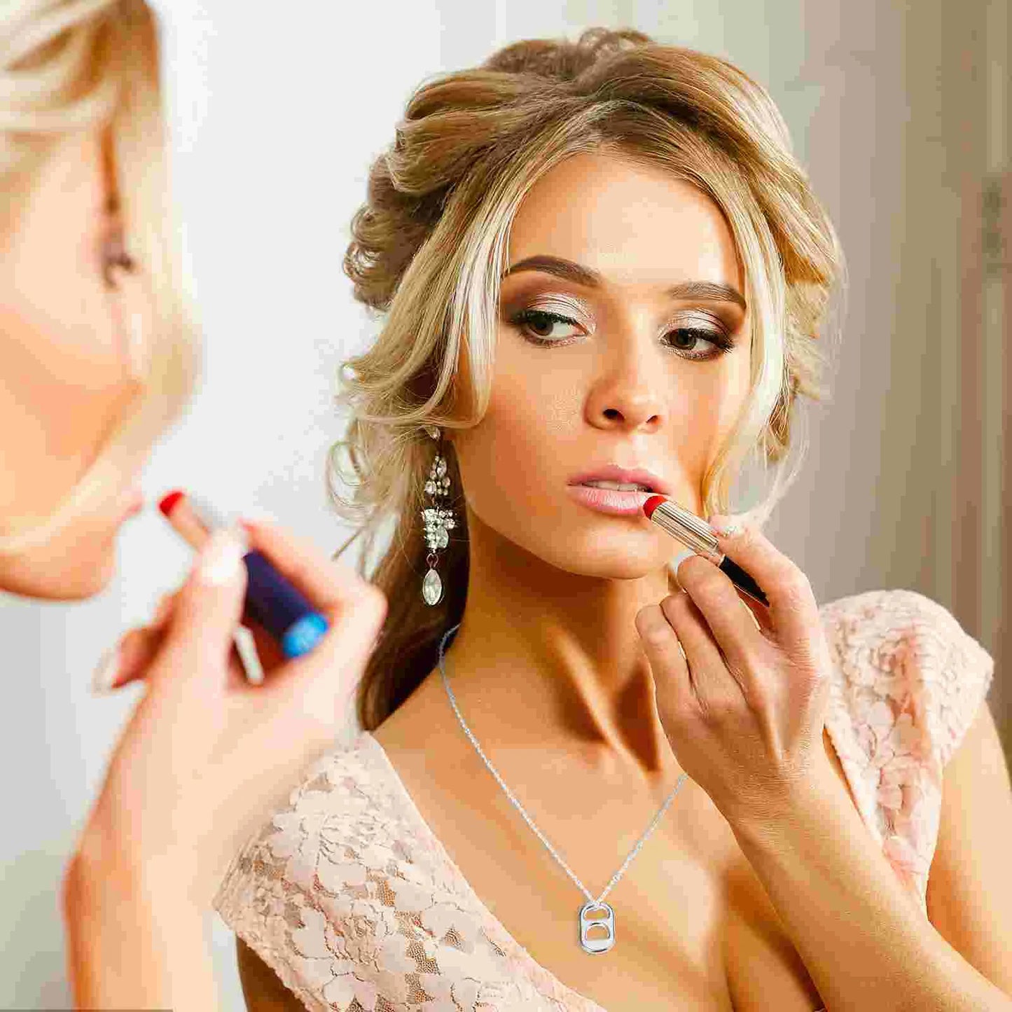 2 Pcs Pull-up Necklace Cute Necklaces Aesthetic Girlfriend Simple for Women Ladies Vintage Trendy