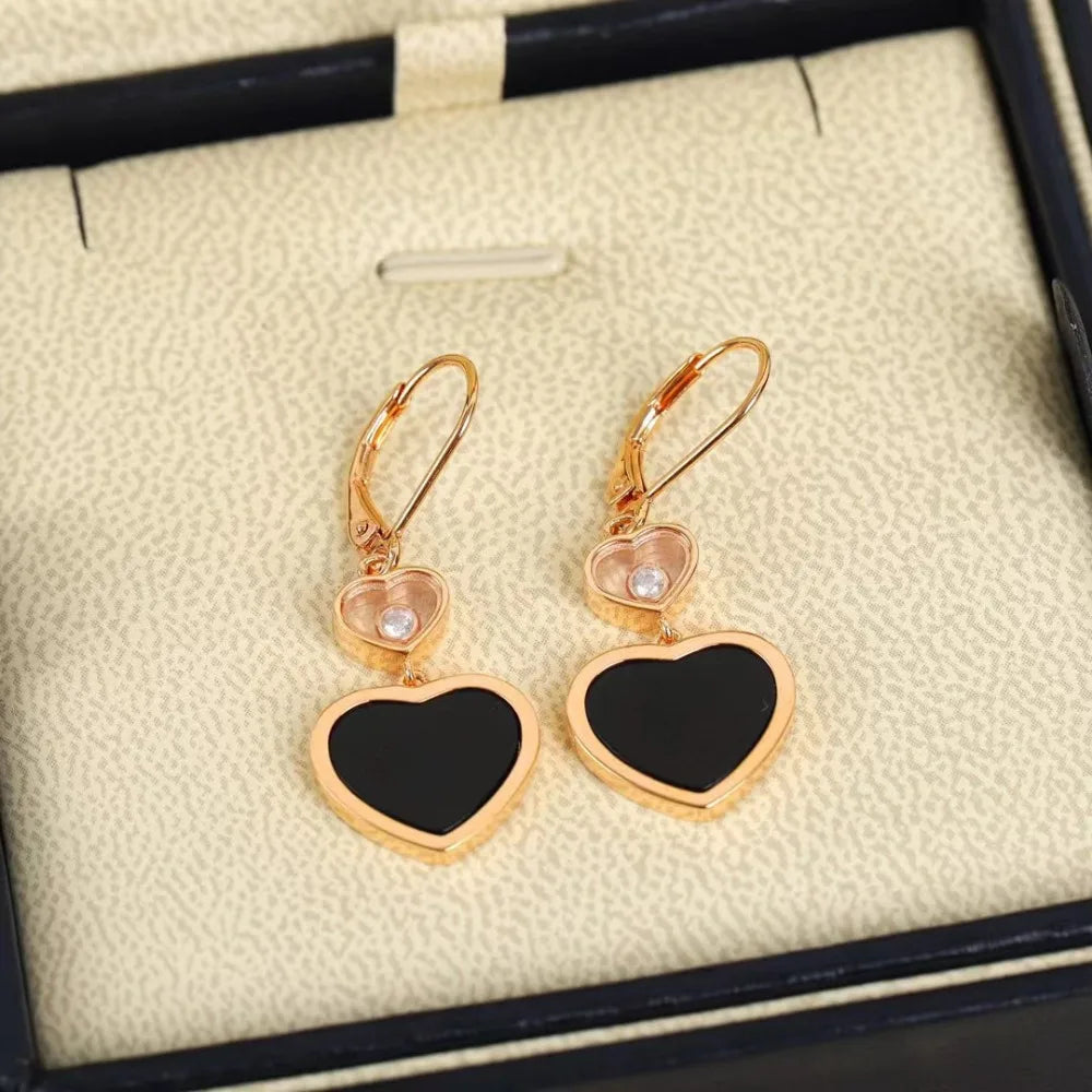Heart Earrings for Women, 18K Gold Plated Diamond Heart Stud, Fashion Minimalist Versatile Dangle, Gift for Her Girlfriend