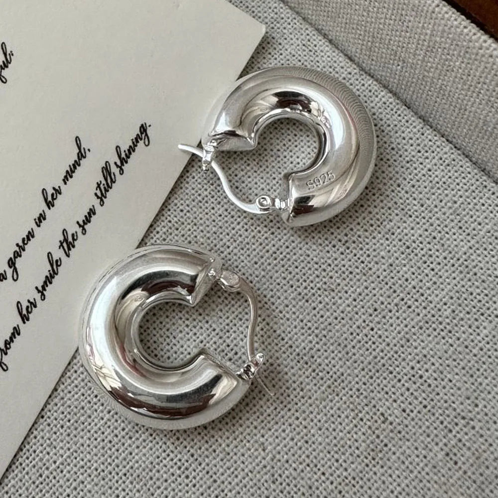 925 Sterling Silver Earrings For Women Trendy Simple Shinning Earring Jewelry Prevent Allergy Party Christmas Accessories