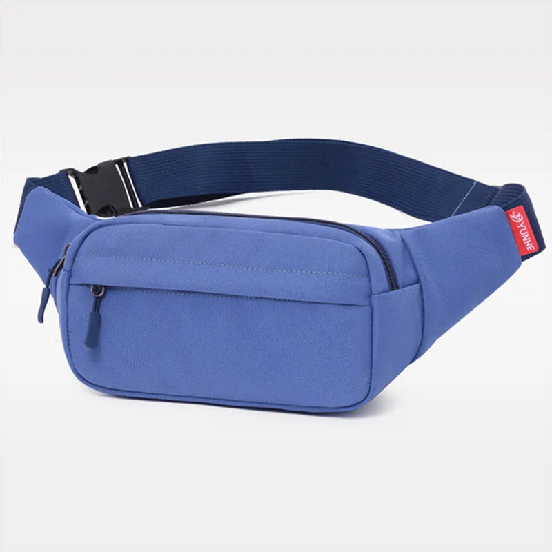 Men's and Women's Universal Models Waist Bag Fashion Crossbody Bags Sports Cell Phone Bags Solid Color Large Capacity Chest Bag