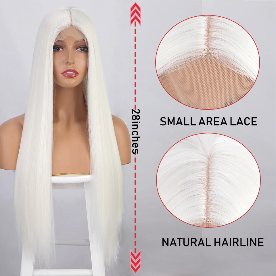 I's a wig Long Straight White Cosplay Wigs Synthetic Wigs for Women 60 613 Blonde Grey Pink Black Color for Daily Party Lolita