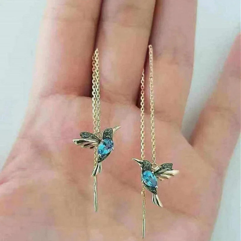 Hummingbird Earrings for Women Girls Elegant Tassel Charm Dangle Earring Fashion Jewelry Valentine's Day Birthday Gifts