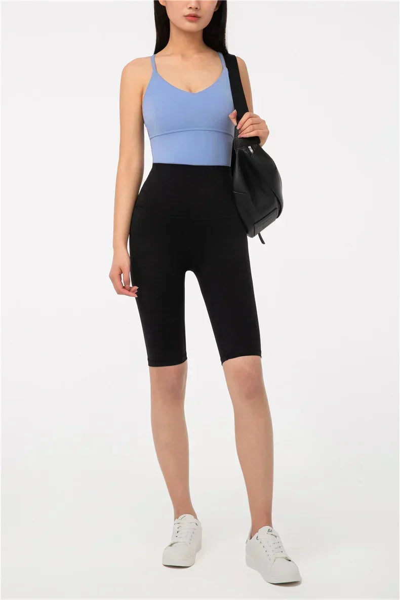 Five Yoga Pants Women Skinny High Waisted Hip Lifting Fitness Yoga Shorts