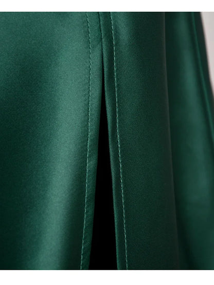 Women Split Skirts Summer Fashion Soft satin skirt women's high waist A-line skirts sexy Female Skirts