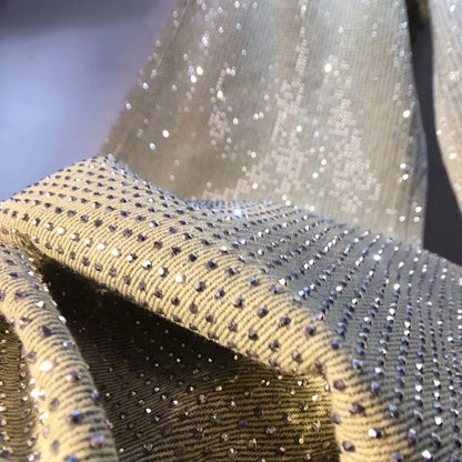 European Jeans, 2025 Spring Clothing New Heavy Industry Full Body Hot Diamond High Waist Skinny Wide Leg Straight Jeans Women