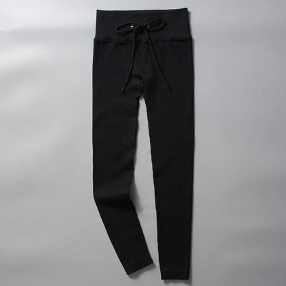 Ribbed Yoga Leggings Women Sports Pants Tights Seamless Sport Femme Gym Leggins Workout Fitness Pants Athletic Wear