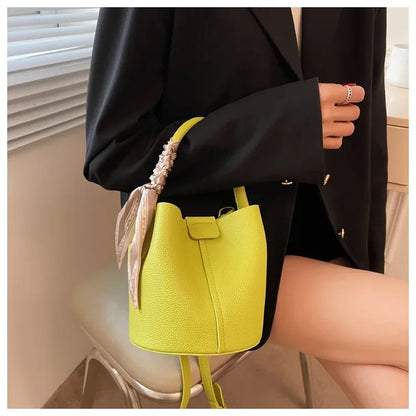 Fashion Women Crossbody Bags Autumn Winter Shoulder Bags Luxury Brand Design Bucket Bag Ladies PU Leather Portable Hand Bags
