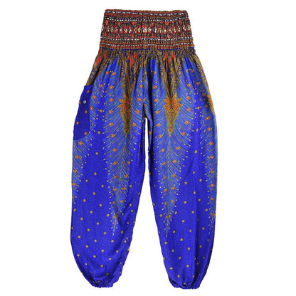 Women's Yoga Pants Printed Ethnic Style Loose Yoga Trousers Bloomers High Waist Fitness Sports Crotch Dance  Sweatpants