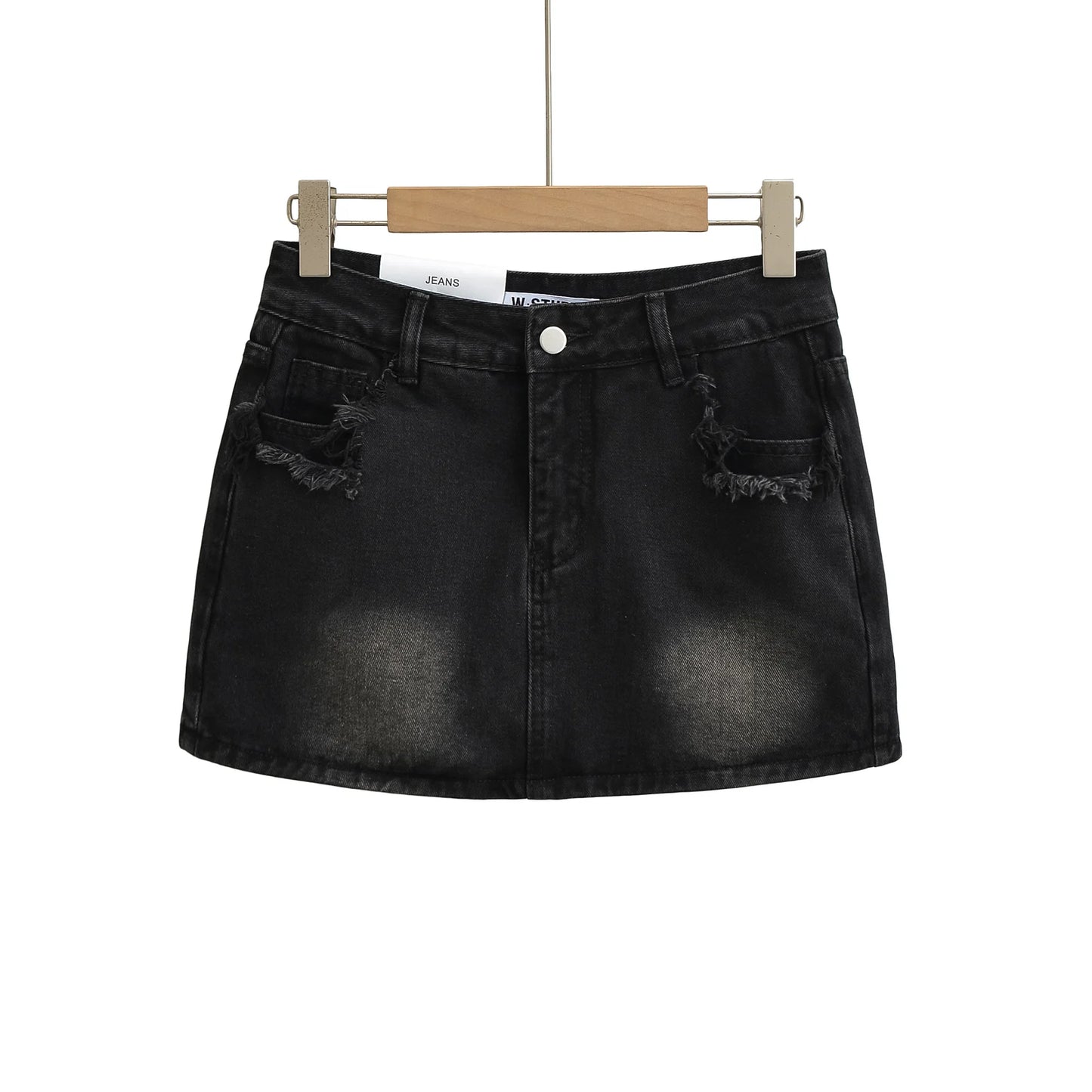 Mini skirts for women high waisted denim skirt black distressed jeans skirts womens 2024 Summer clothes blue jean skirts ripped
