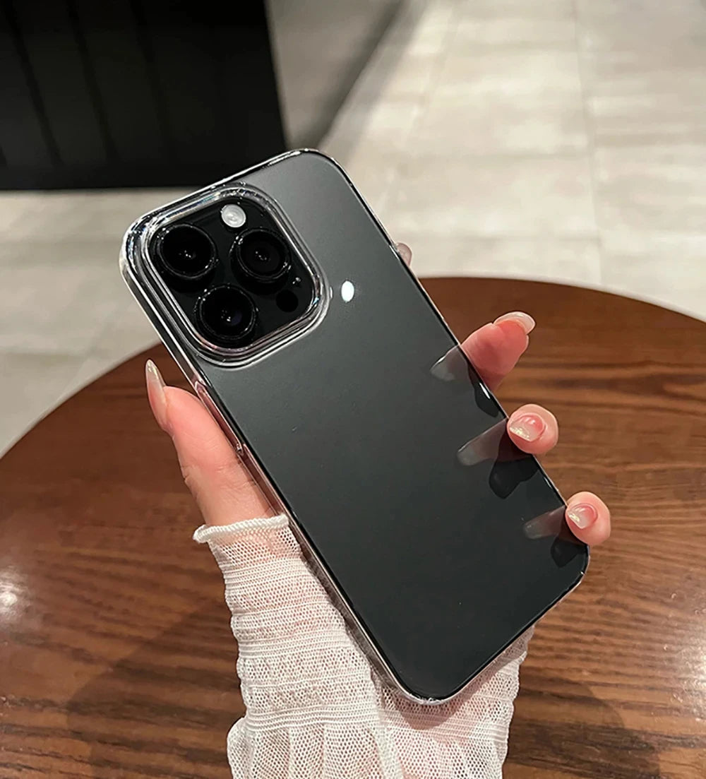 Luxury Shockproof Clear Bumper Cases For iPhone 16 15 14 13 12 11 Pro Max Plus Transparent Soft Acrylic Phone Cover Accessories