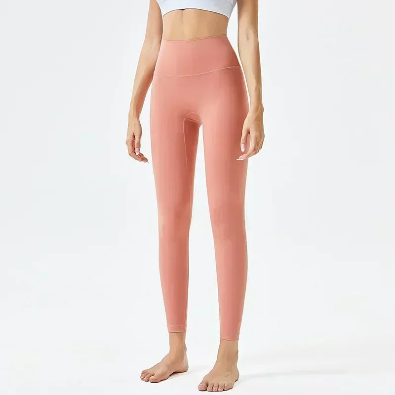 Yoga Pants No Embarrassment Line Sports Fitness Pants Tight Peach Lift Hip High Waist Nude Yoga Leggings