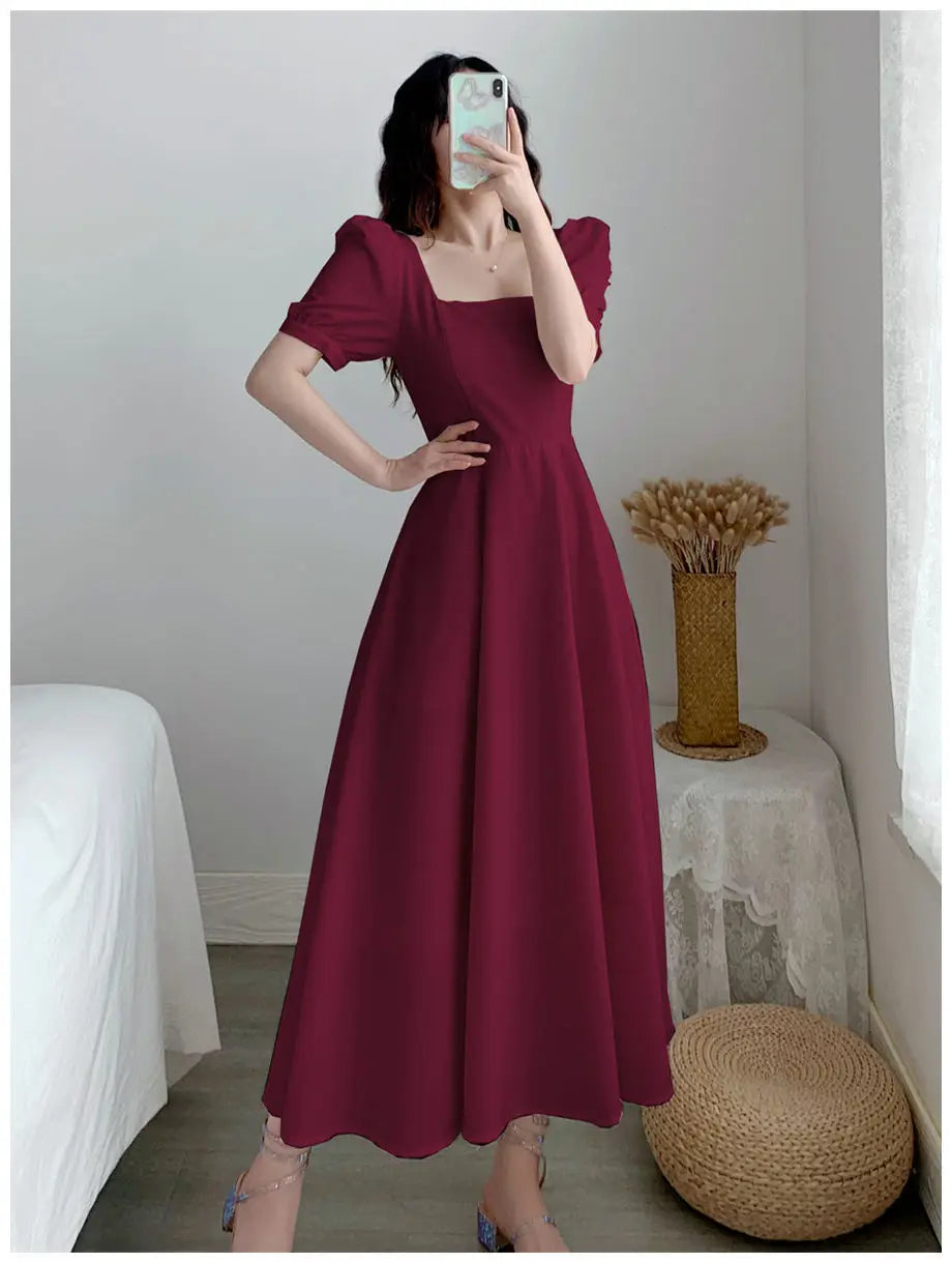 Dresses for Women 2023 Spring New White Dress Women's White Skirt Waist Slimming Temperament Over-the-knee Long Skirt Summer