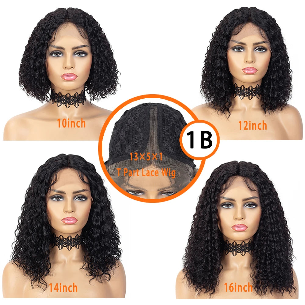 Glueless wigs Wear & Go 100% Human Wigs Water Wave Ready To Wear Short Bob Lace Frontal Brazilian Wig DEEP Curly For Woman Sale