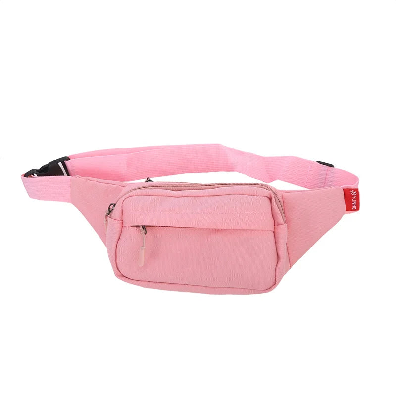 Men's and Women's Universal Models Waist Bag Fashion Crossbody Bags Sports Cell Phone Bags Solid Color Large Capacity Chest Bag