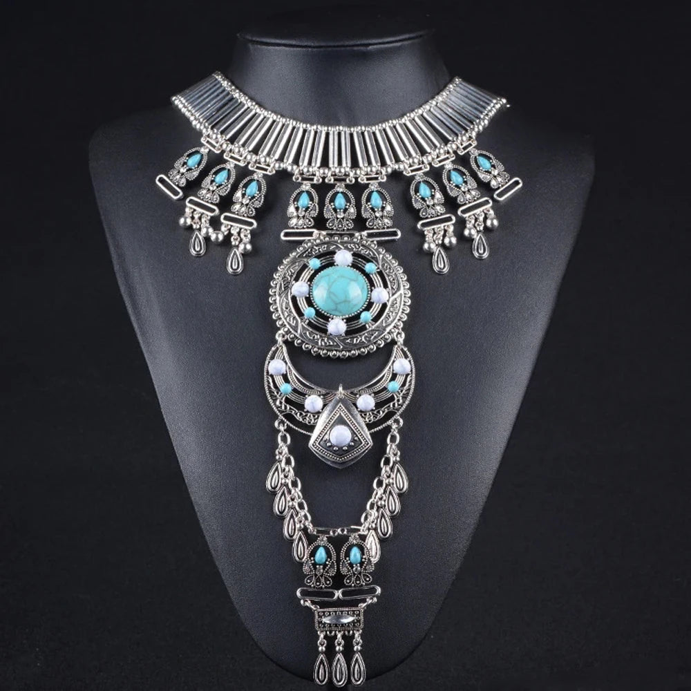 European American Exaggerated Pendant Necklace for Women Vintage Baroque Sexy Choker Collar Charm Statement Necklaces Jewelry