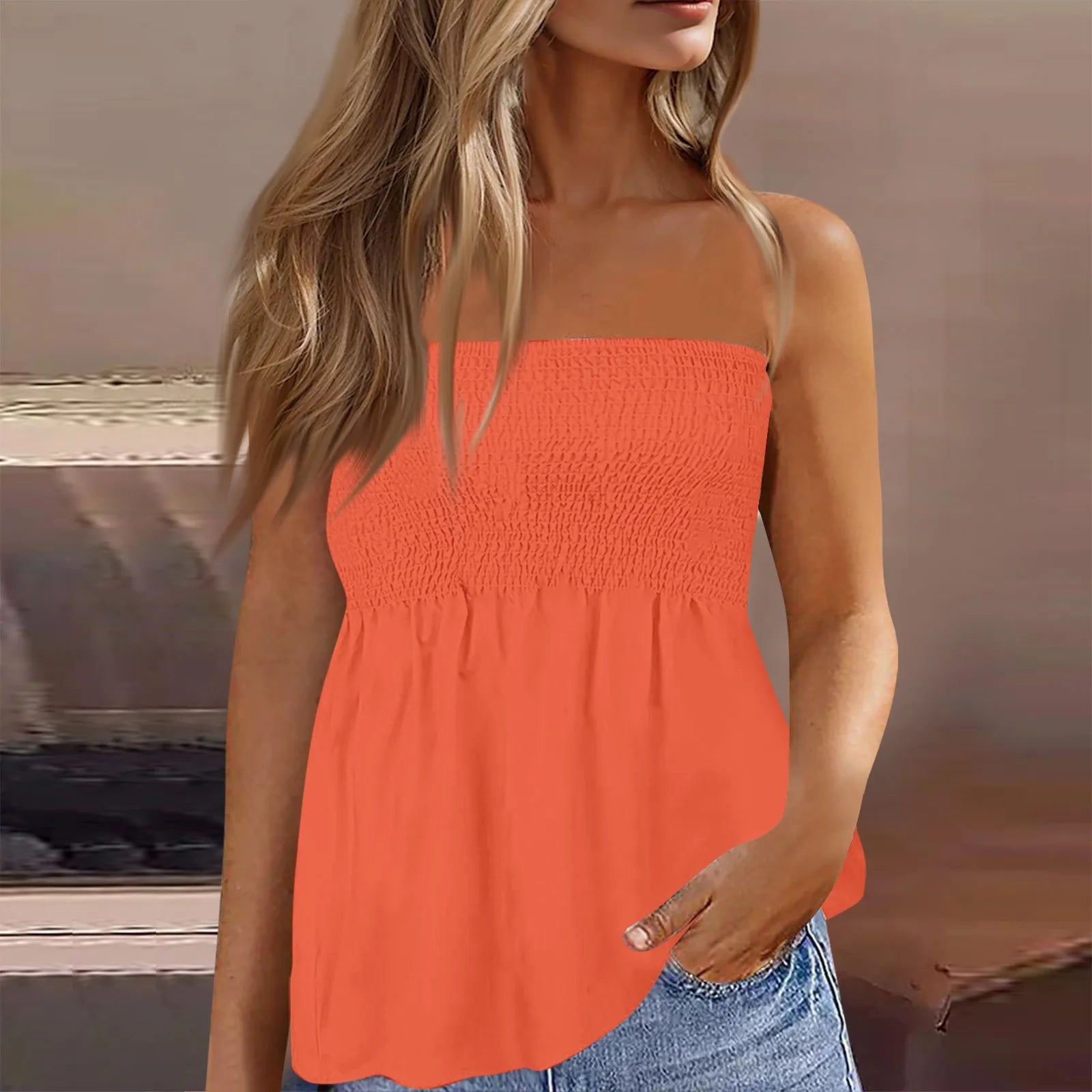 Women Clothes Off Shoulder Corset Tops Summer 2025 T-Shirts Vintage Aesthetic Clothing Women Tube Top Streetwear Sleeveless Top