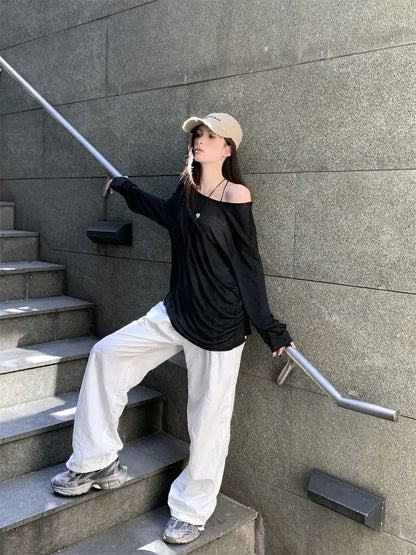 Women T-Shirts Casual Loose New Slightly Transparent O Neck Female Top Thin Sun Protection Tees Spring Summer 2025