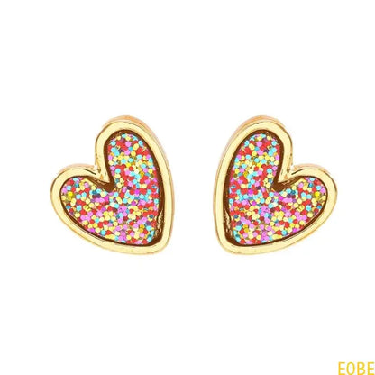 E0BE Creative Heart Earrings A Must Have Ear Studs Charm For Trendy Women's Wardrobe