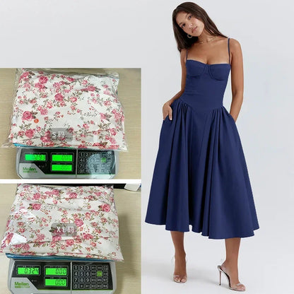 Beach Dress  Wedding Dresses for Women Summer Skirt Retro Long Skirt Simple Style Dopamine Wear Suspender Dress for Women