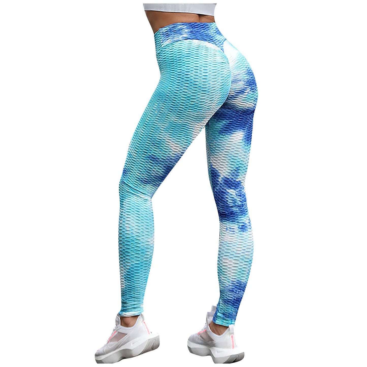 Yoga Pants Tie Dye Seamless Leggings Push Up Women Sports Fitness Contour Yoga Running Pants Elastic Nylon Tights Legging