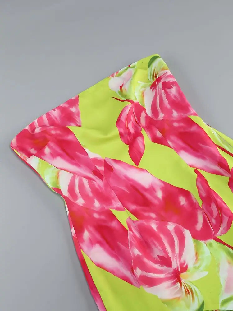 Birthday Dress for Women Brithday Party Outfits Sexy Strapless Prom Gown Retro Print Evening Dresses Luxury 2024 Woman Clothes