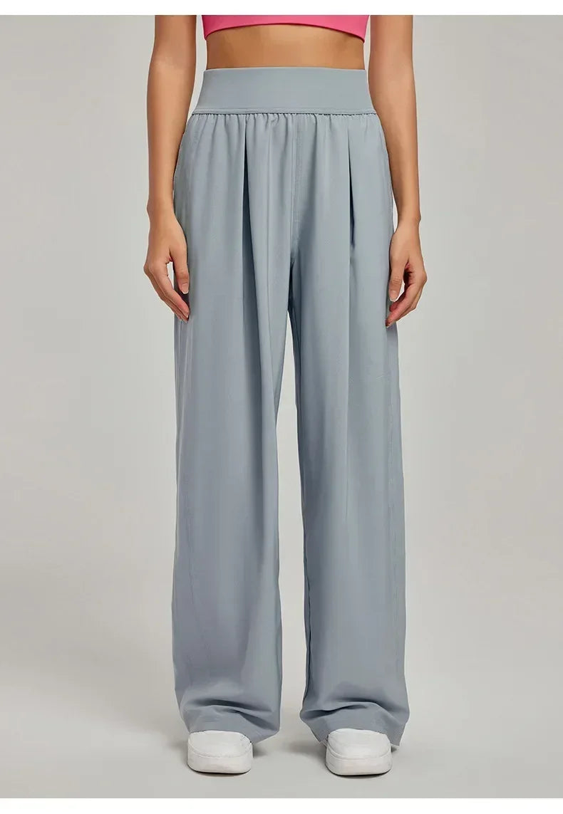 New Yoga Pants Women Loose Wide Leg High Waist Fitness Quick Dry Running Sweatpants