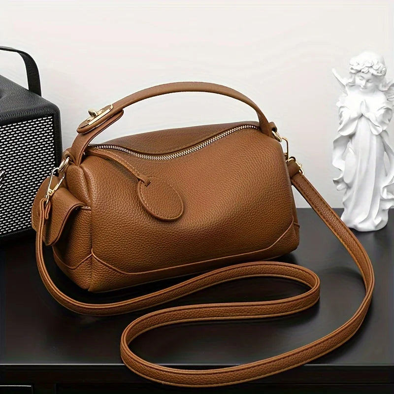 Women's Bags Fashion PU Leather Top Carrying Bag Handbags Multi Pocket Design Multifunctional Crossbody Tote Bag