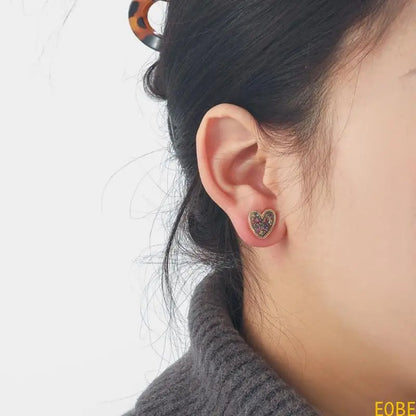 E0BE Creative Heart Earrings A Must Have Ear Studs Charm For Trendy Women's Wardrobe