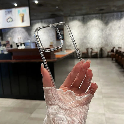 Luxury Shockproof Clear Bumper Cases For iPhone 16 15 14 13 12 11 Pro Max Plus Transparent Soft Acrylic Phone Cover Accessories