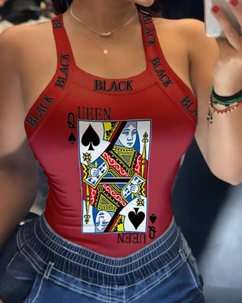 Y2K Vest Sexy Camisole Top Printed Vest 25 Colors Size 6 Spicy Girl Sexy Tight Summer U-Neck Basic Versatile Fashion Camis Tops